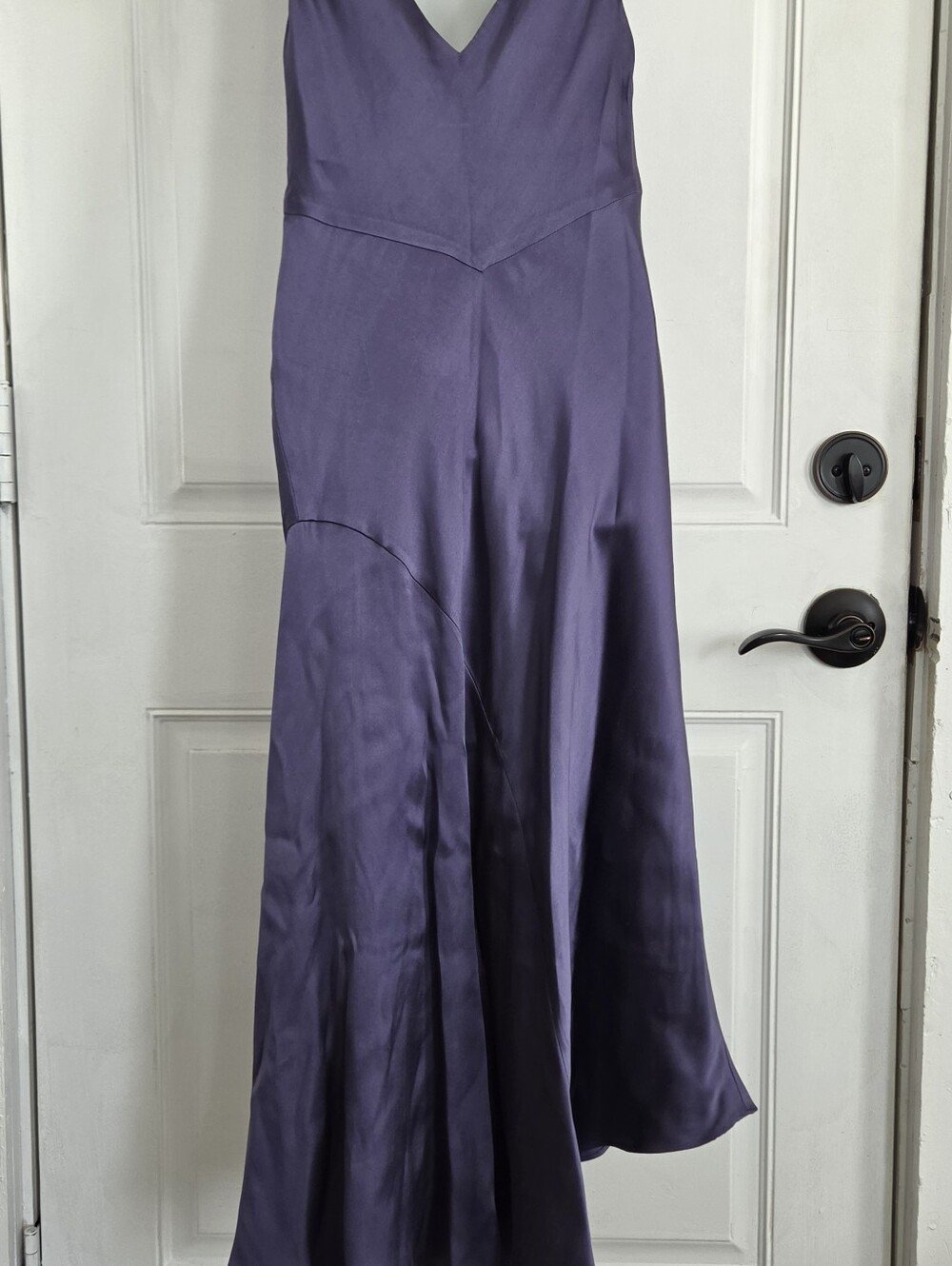 Vintage Jones New York 100% Silk Deep Purple Asymmetrical Dress (D10) - Picture 2 of 4